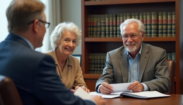 An Extended Family are perched next to a lawyer to uncover the reality of: How do I clarify a confusing issue involving family estate divisions